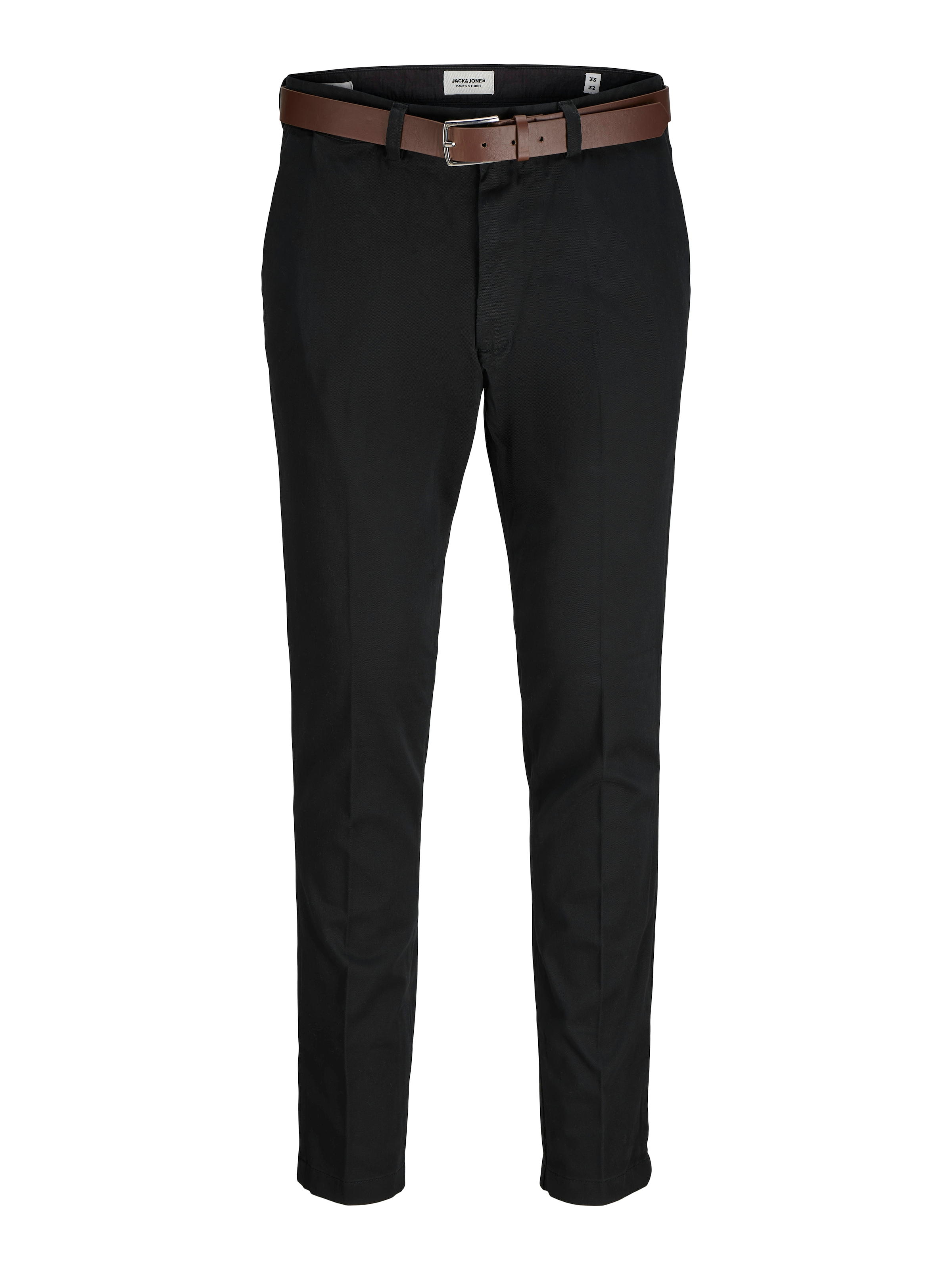 Jack & Jones Plus Chino Pants in Black: front