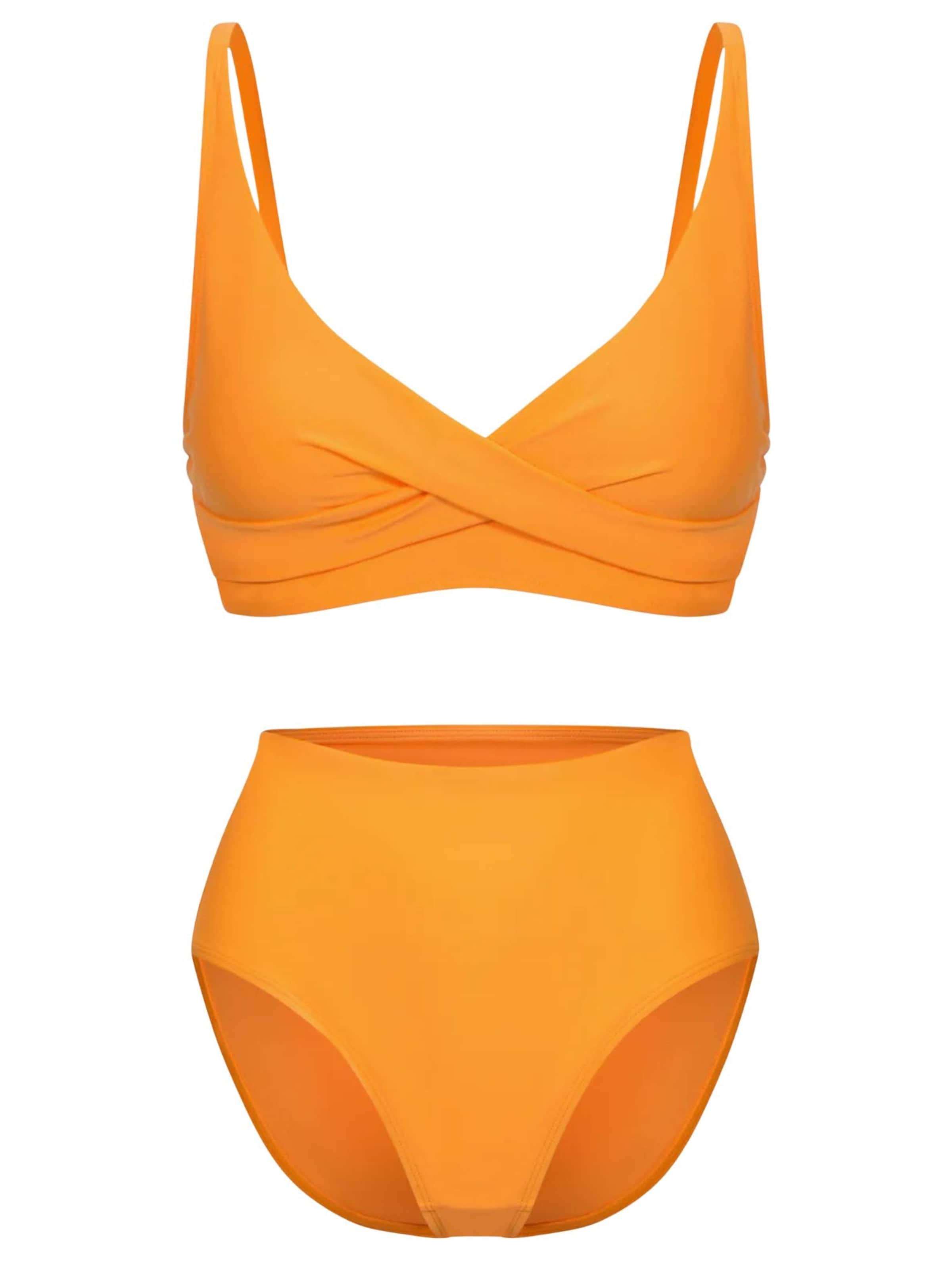 cfab (formerly creamy fabrics) Shaping Swimsuit 'Twist Bikini mit Shaping Bikini' in Orange: front