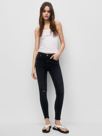 Pull&Bear Skinny Jeansy w kolorze czarny