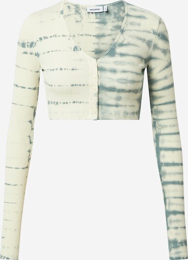 WEEKDAY Gebreid vest 'Teegan' in de kleur Pastelblauw / Natuurwit, Productweergave