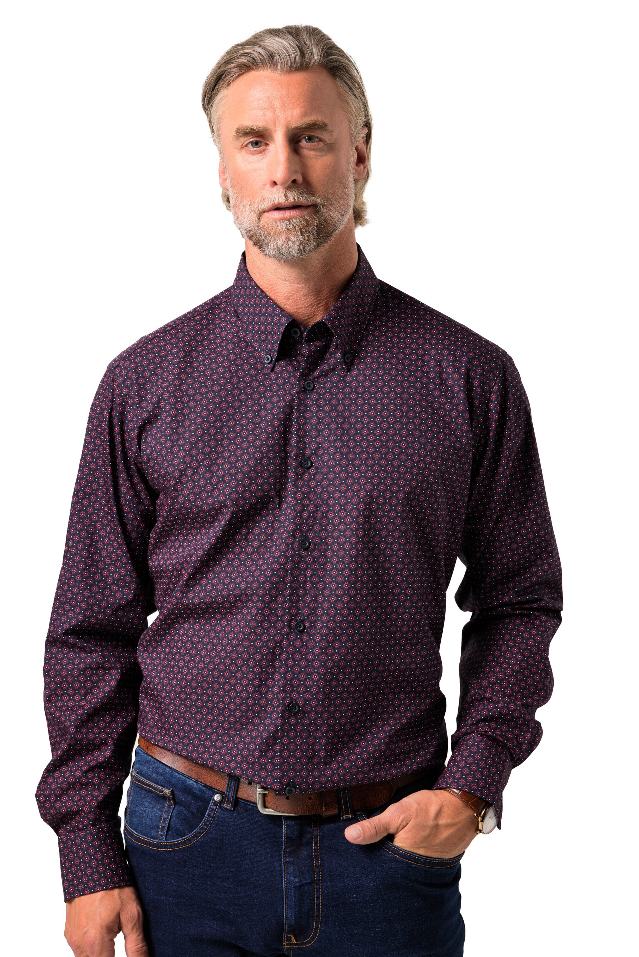 Boston Park Regular Fit Hemd in Lila: Vorderseite