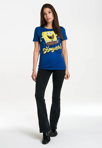 LOGOSHIRT Shirt 'Spongebob' in Blauw