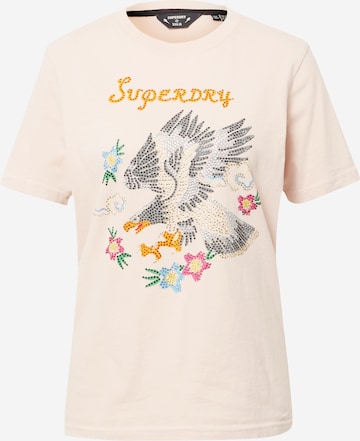 rozā Superdry T-Krekls: no priekšpuses