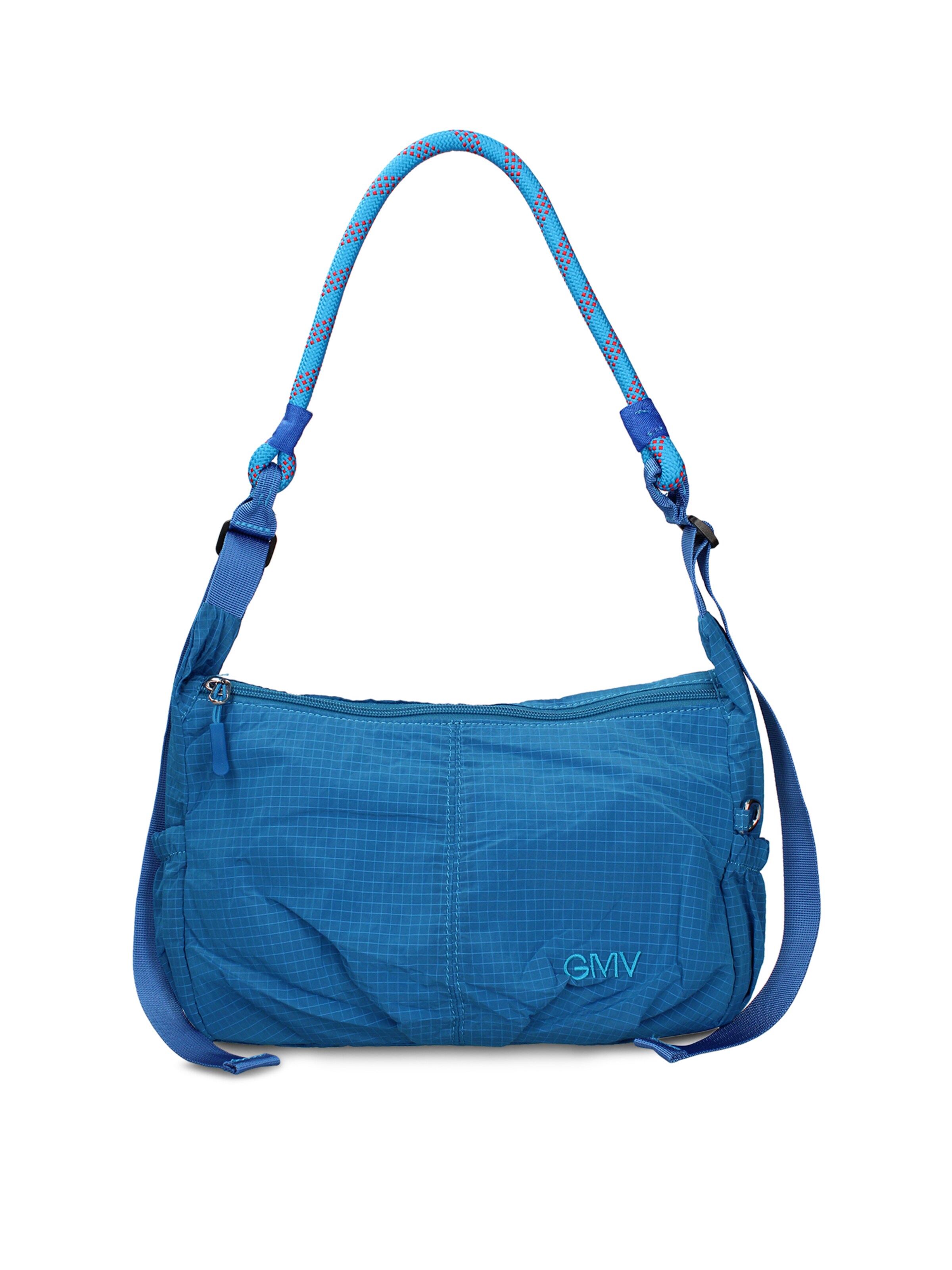 Borsa a spalla 'Borsa a Spalla Donna Gianmarco Venturi Pelle Vegana PU con Zip' di GianMarco Venturi in blu: frontale