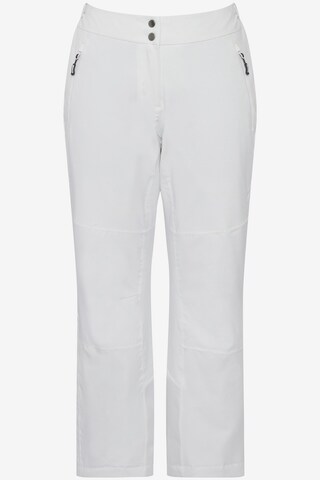 Ulla Popken Regular Athletic Pants in White: front