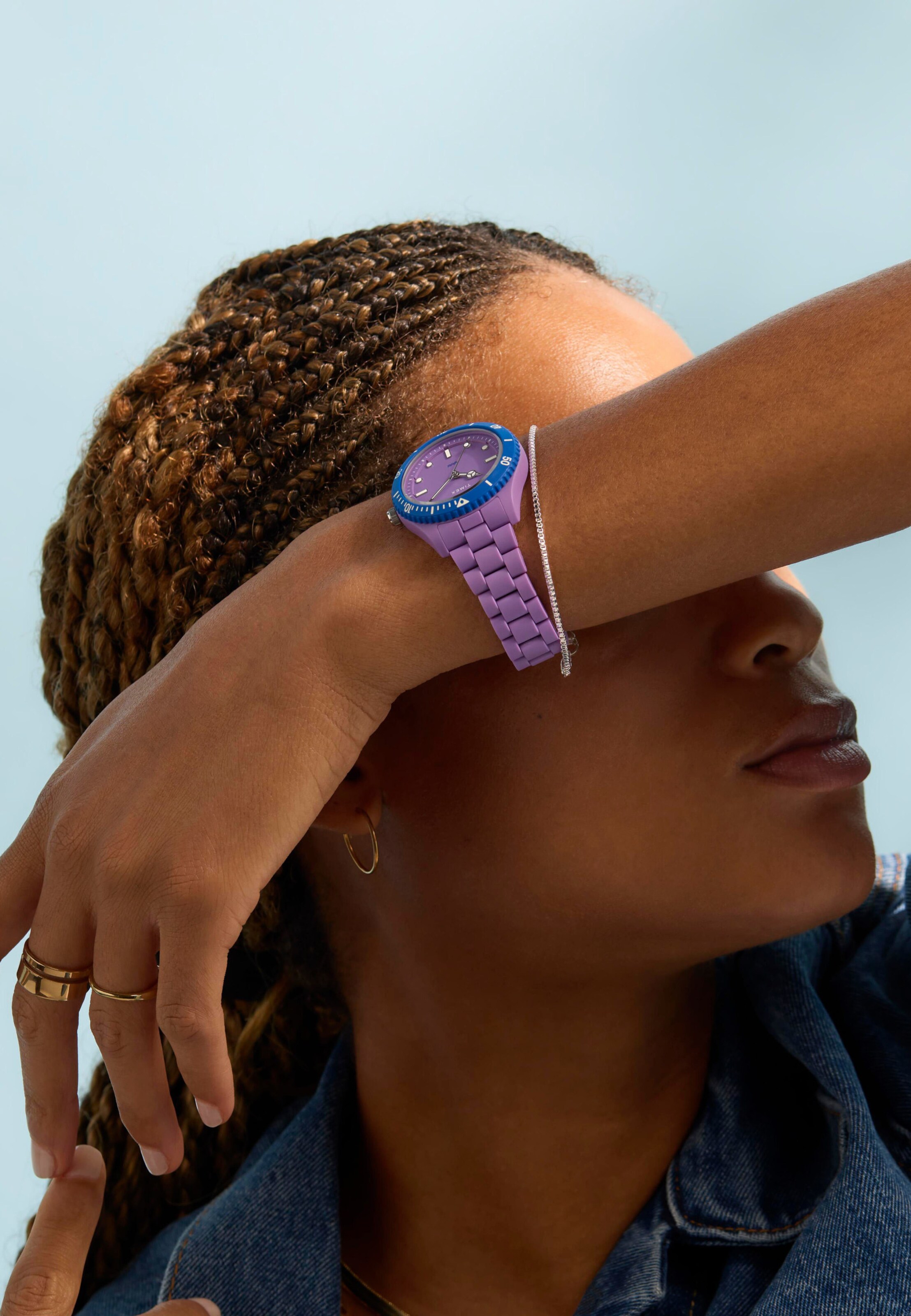 Montre à affichage analogique 'Legacy #tide™ - Ocean Diver Inspired' TIMEX en violet : devant