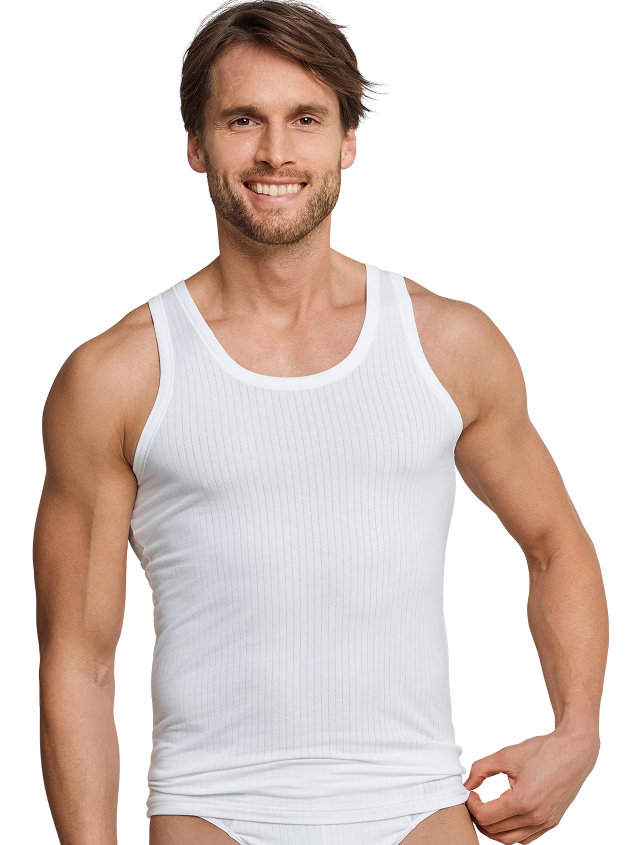 Männer Wäsche SCHIESSER Unterhemd ' 2-Pack Authentic ' in Weiß - HP45541 Männer Wäsche SCHIESSER Unterhemd ' 2-Pack Authentic ' in Weiß - HP45541