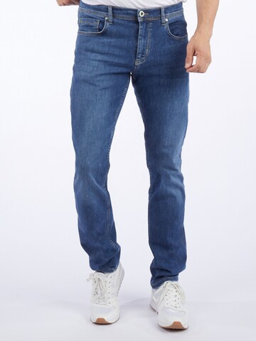 HECHTER PARIS Slimfit Jeans in Blauw: voorkant