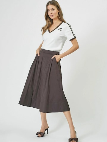 Jupe 'Cotton' co'couture en marron