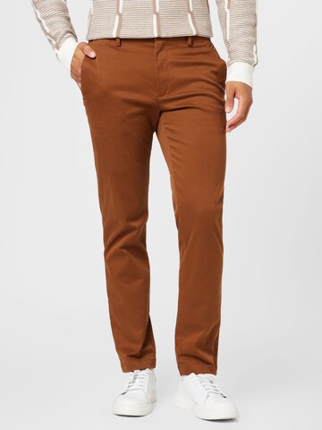 Coupe slim Pantalon chino Banana Republic en marron : devant