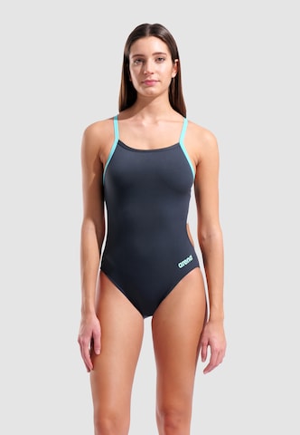 ARENA Bustier Badeanzug 'TEAM CHALLENGE SOLID' in Grau: Vorderseite