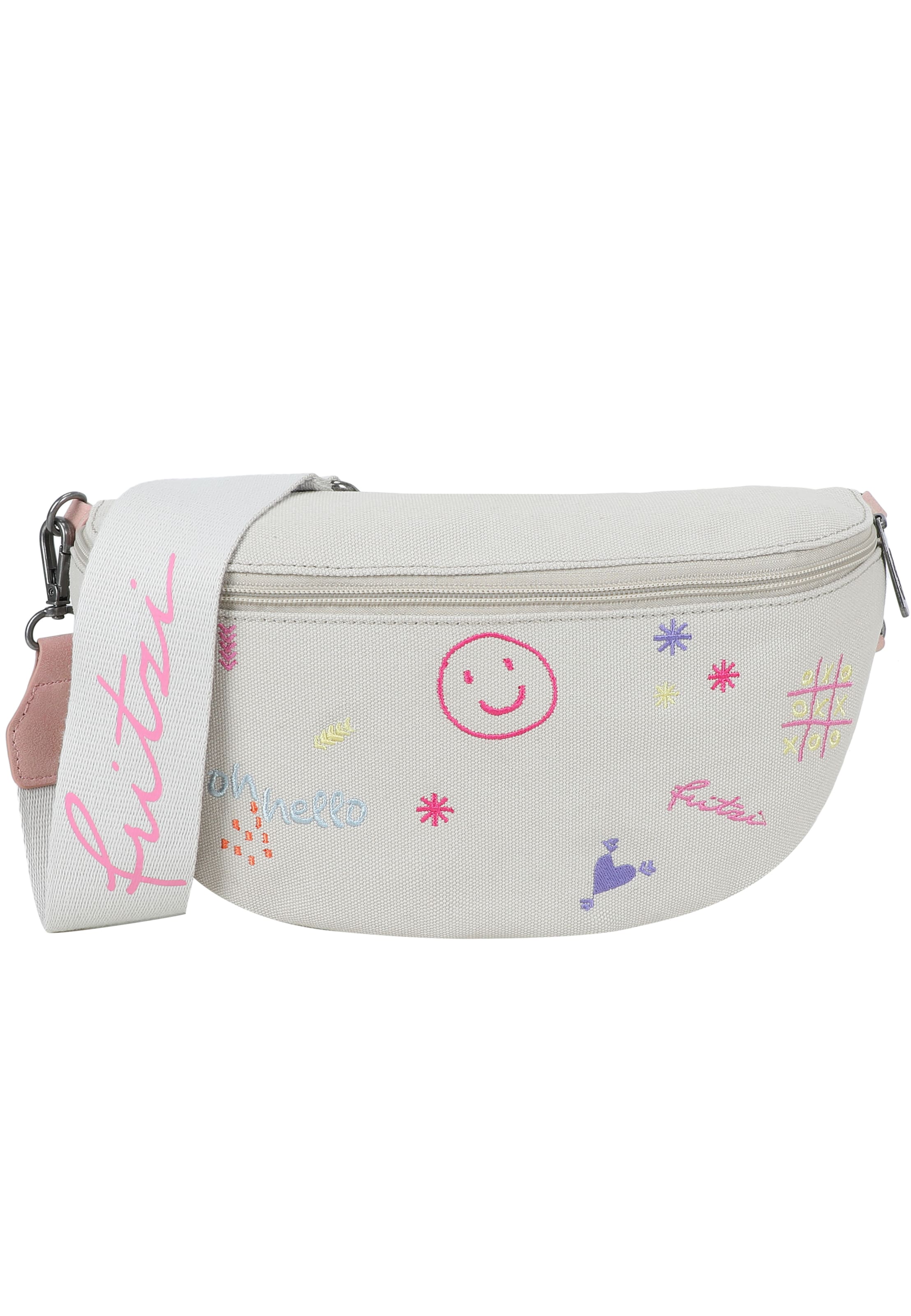 Fritzi aus Preußen Crossbody Bag 'Limited Embro Fun' in White: front