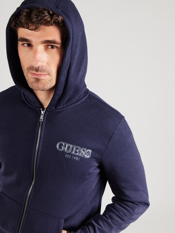 GUESS - Sudadera con cremallera en azul