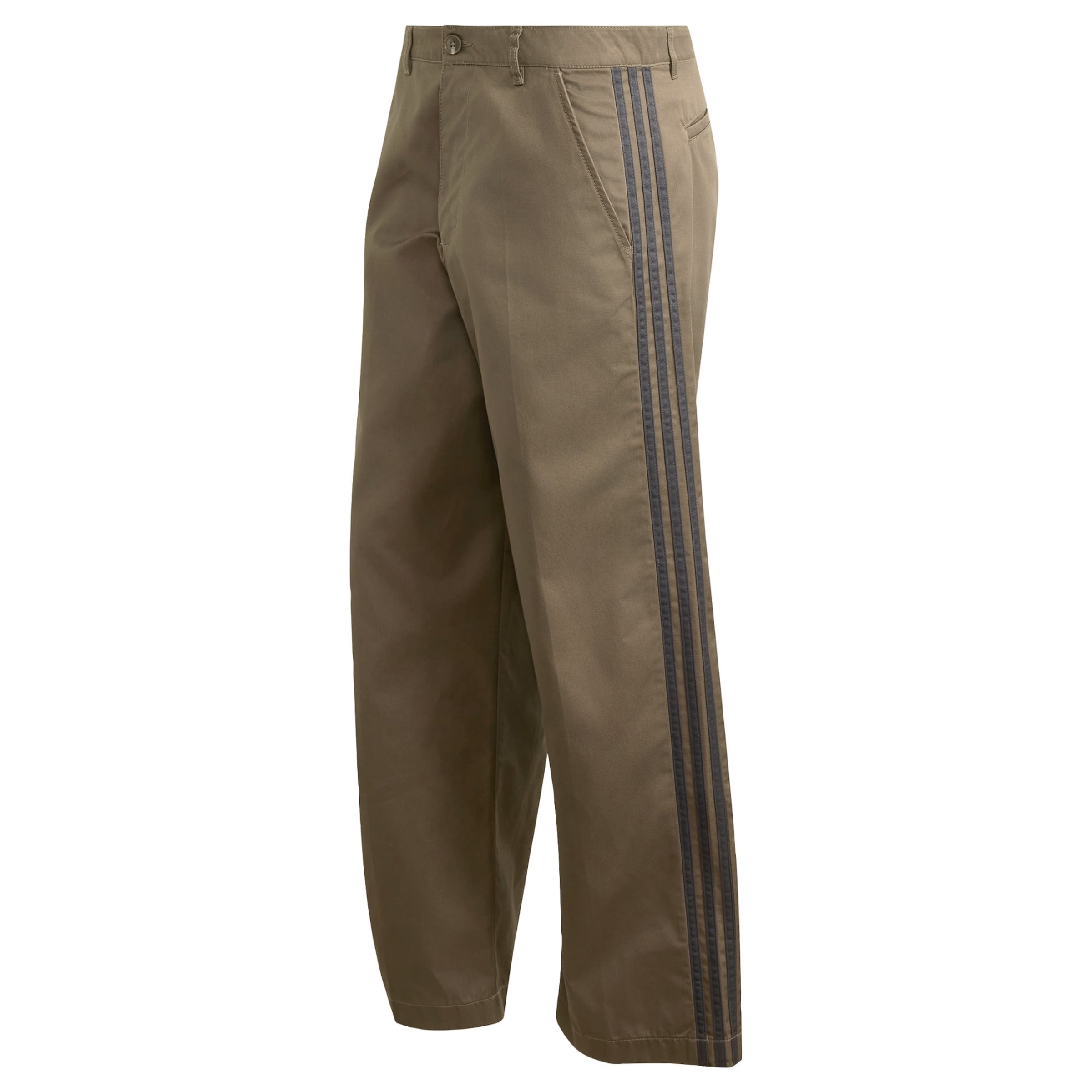 ADIDAS ORIGINALS Loosefit Kalhoty '3 STRIPES PLEATED' – hnědá: přední strana