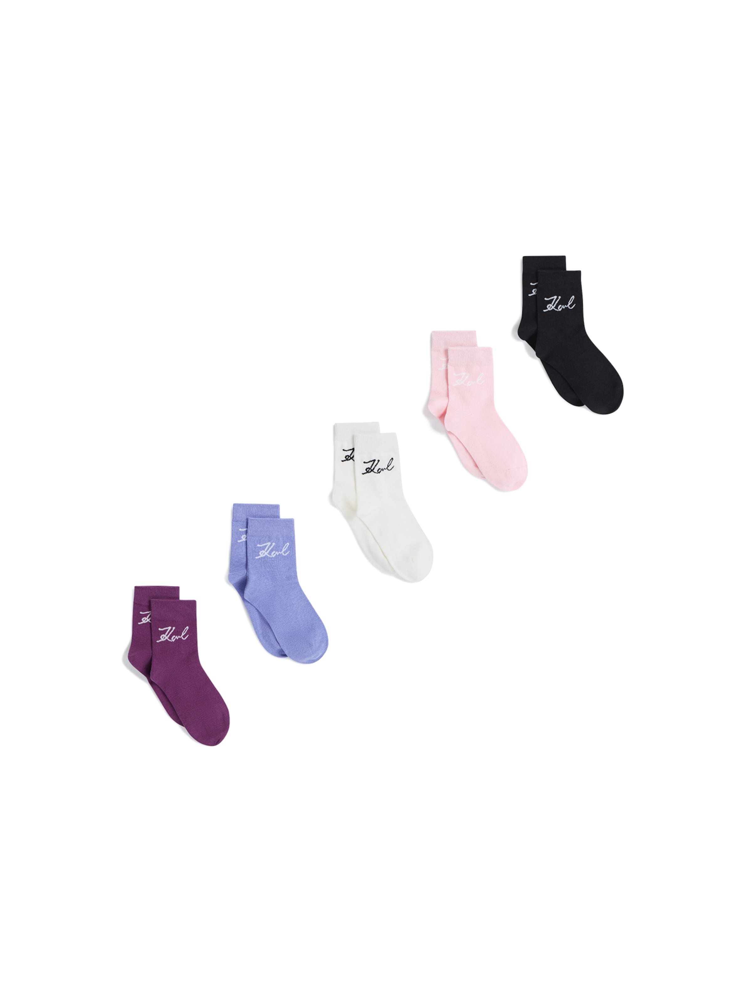 Șosete ' Signature-Socken – 5er-Pack ' de la Karl Lagerfeld pe roz