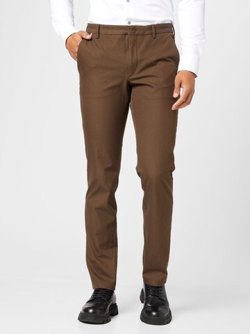 BOSS Slim fit Chino trousers 'Kaito' in Brown: front