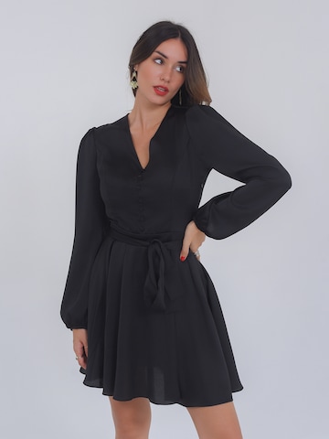 FRESHLIONS Shirt Dress in Black: front