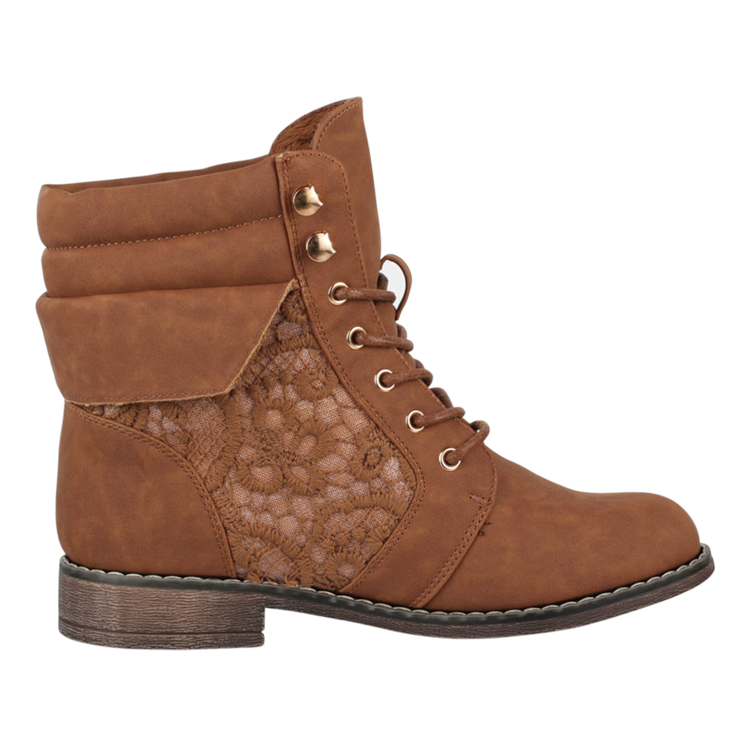 Elara Snørestøvletter i beige