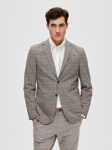 Coupe slim Veste de costume 'Liam Lucas' SELECTED HOMME en gris : devant