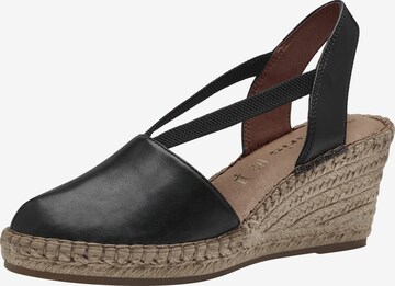 TAMARIS Espadrilles in Zwart: voorkant