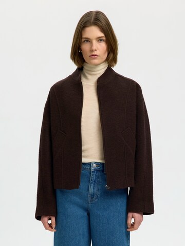 SELECTED Jacke 'SLWJACQUELINE' in Braun: Vorderseite