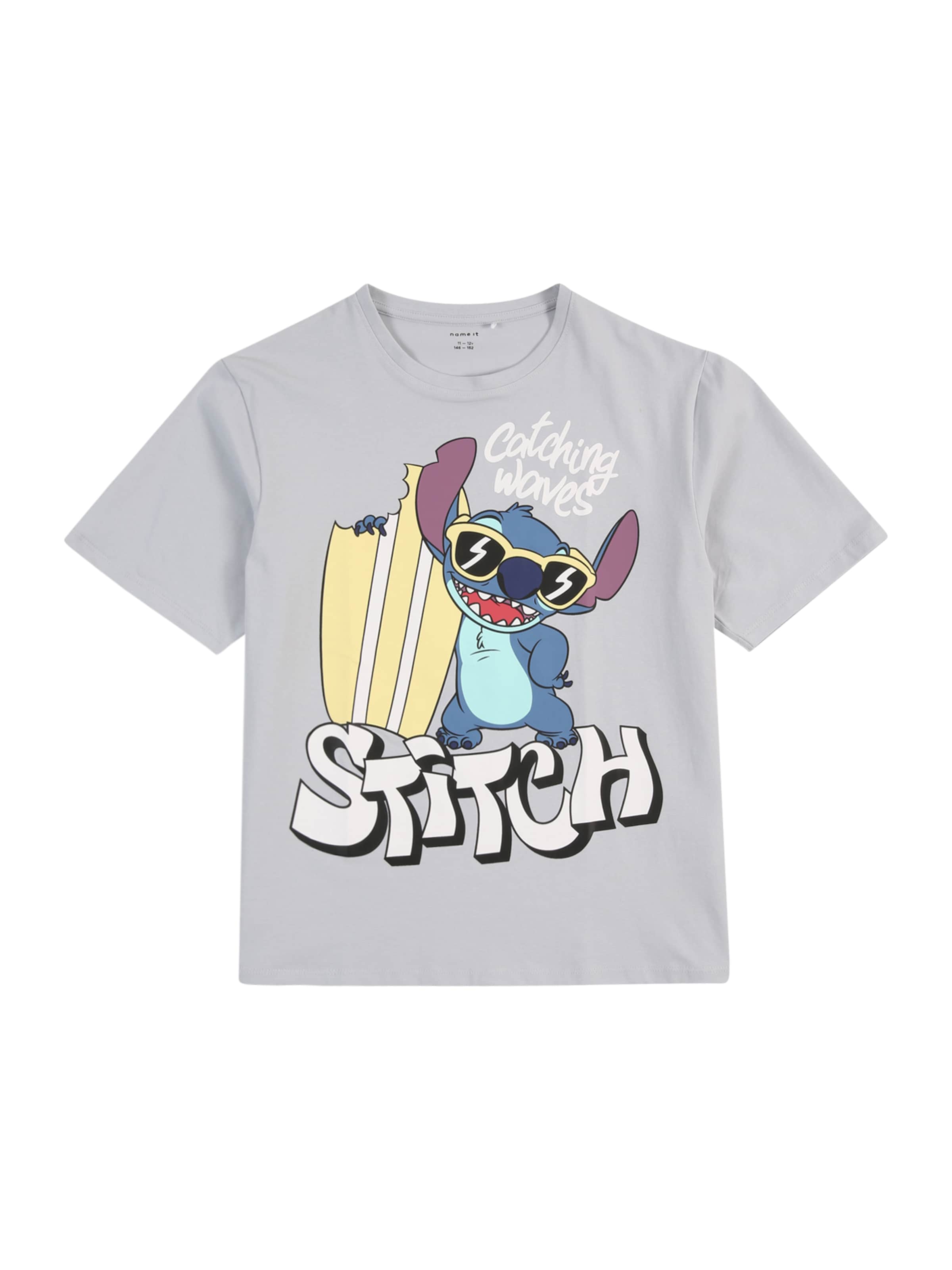 NAME IT Тениска 'NKMABBU STITCH' в сиво: отпред