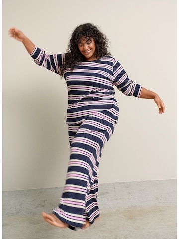 Zizzi Pajama shirt 'Meillie' in Blue