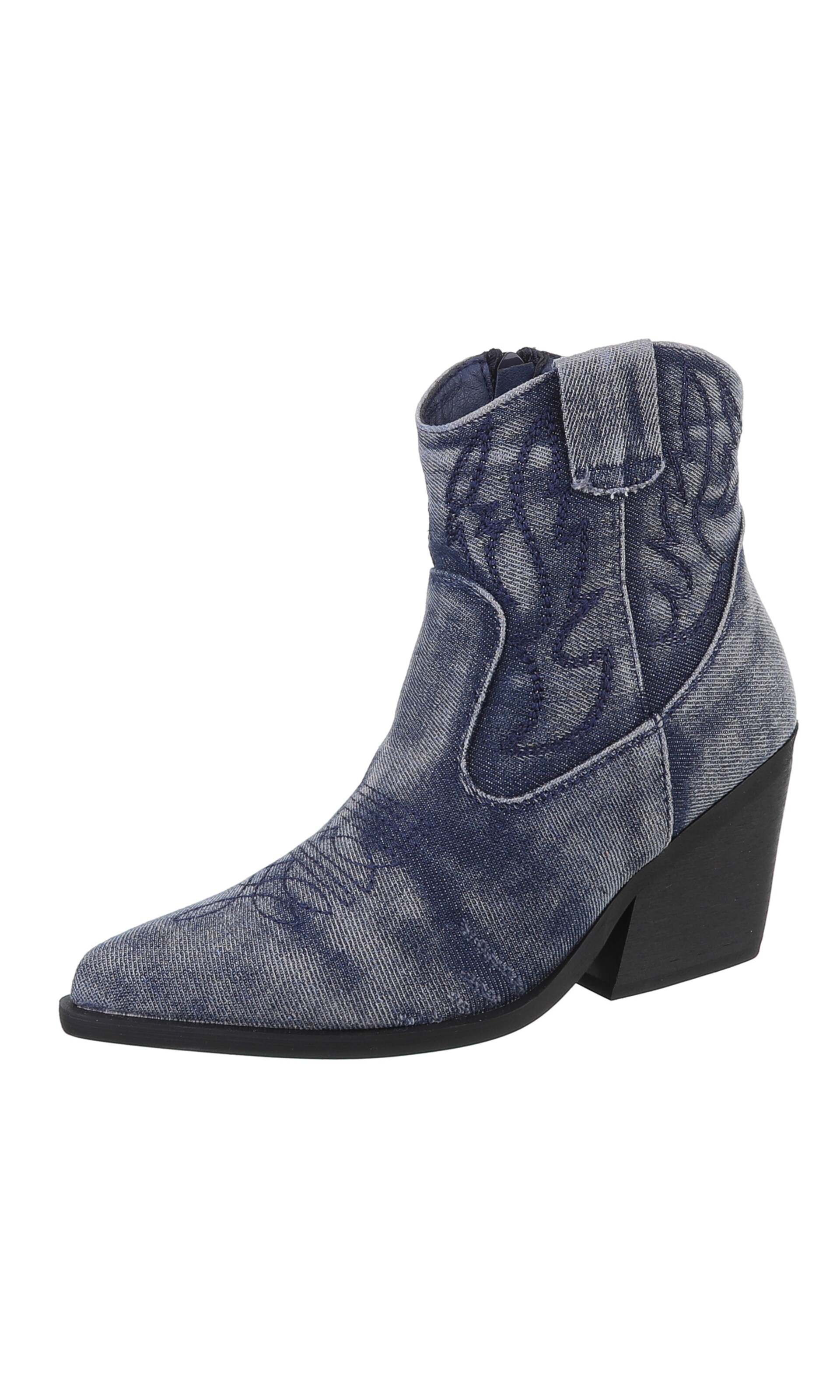Ital-Design Cowboy Boots in Blue: front