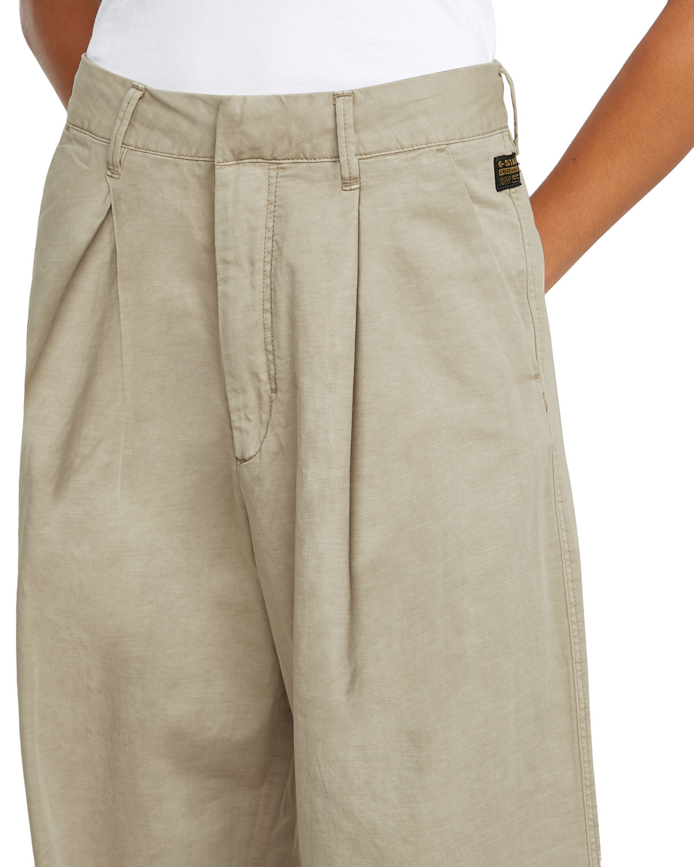 G-STAR Wide leg Pleat-front trousers in Beige