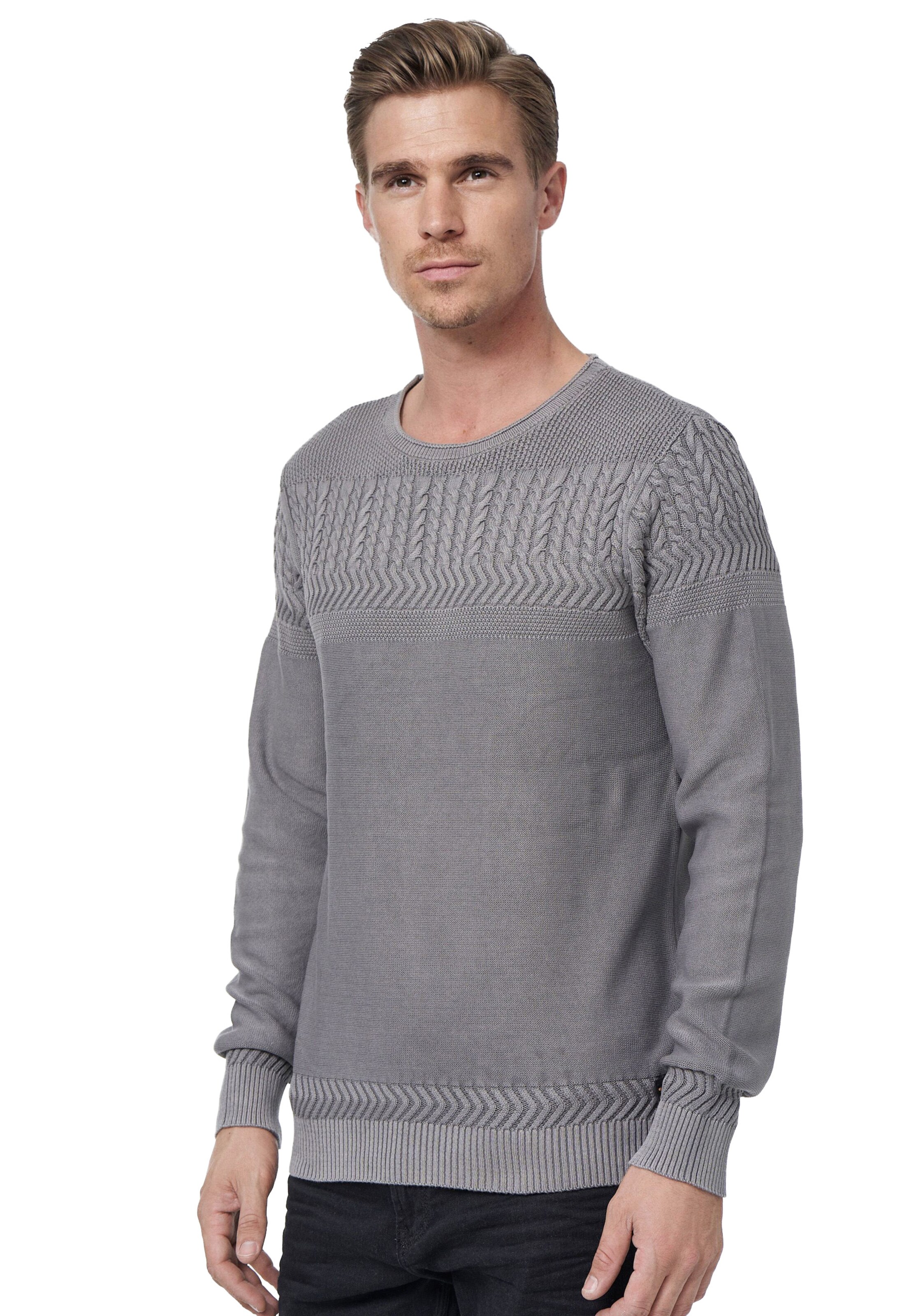 Rusty Neal Pullover in Grau: Vorderseite