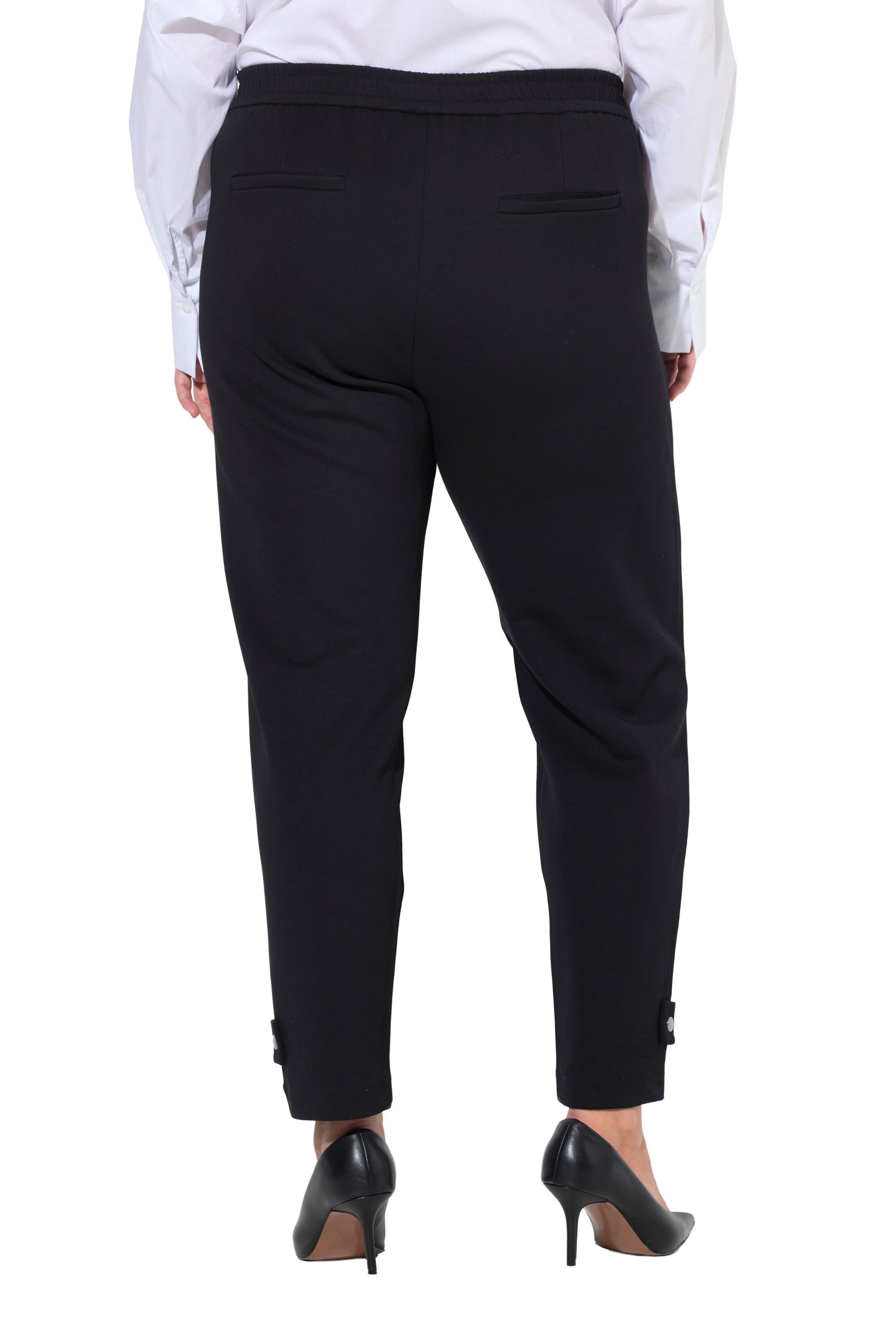 Ulla Popken Tapered Broek in Zwart