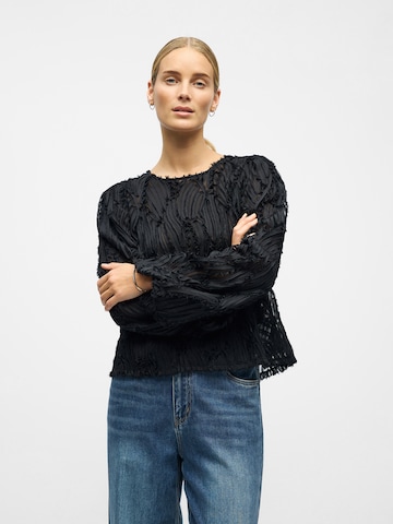 OBJECT Bluse 'OBJLUCIE' in Schwarz: Vorderseite