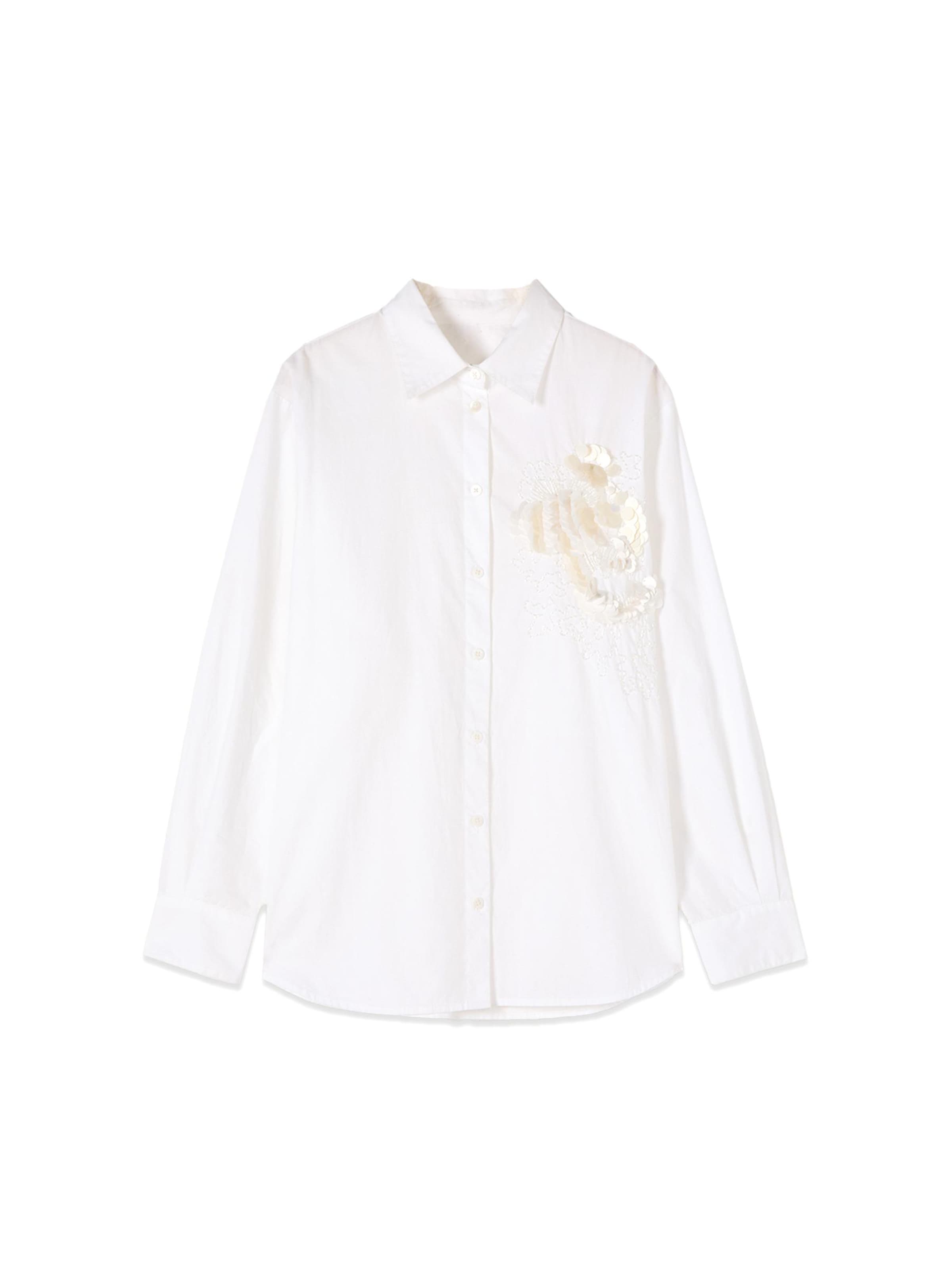 Camicia da donna di oltre in bianco: frontale