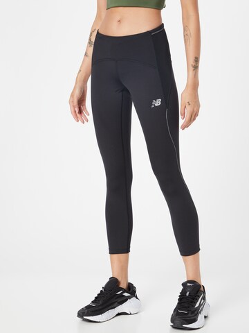 new balance Skinny Sportovní kalhoty – černá: přední strana