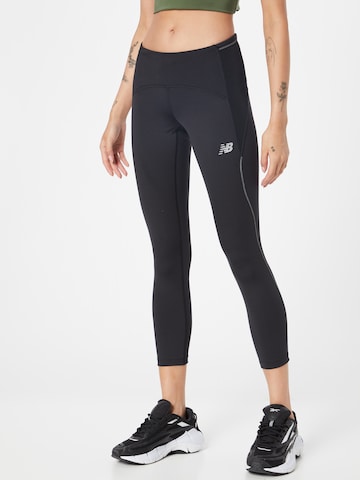 new balance Skinny Workout Pants in Black: front