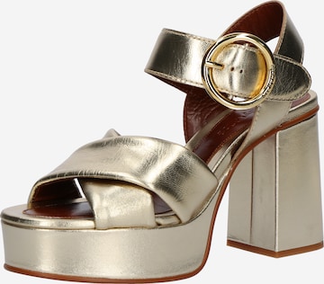 Plateau sandalen goud sale