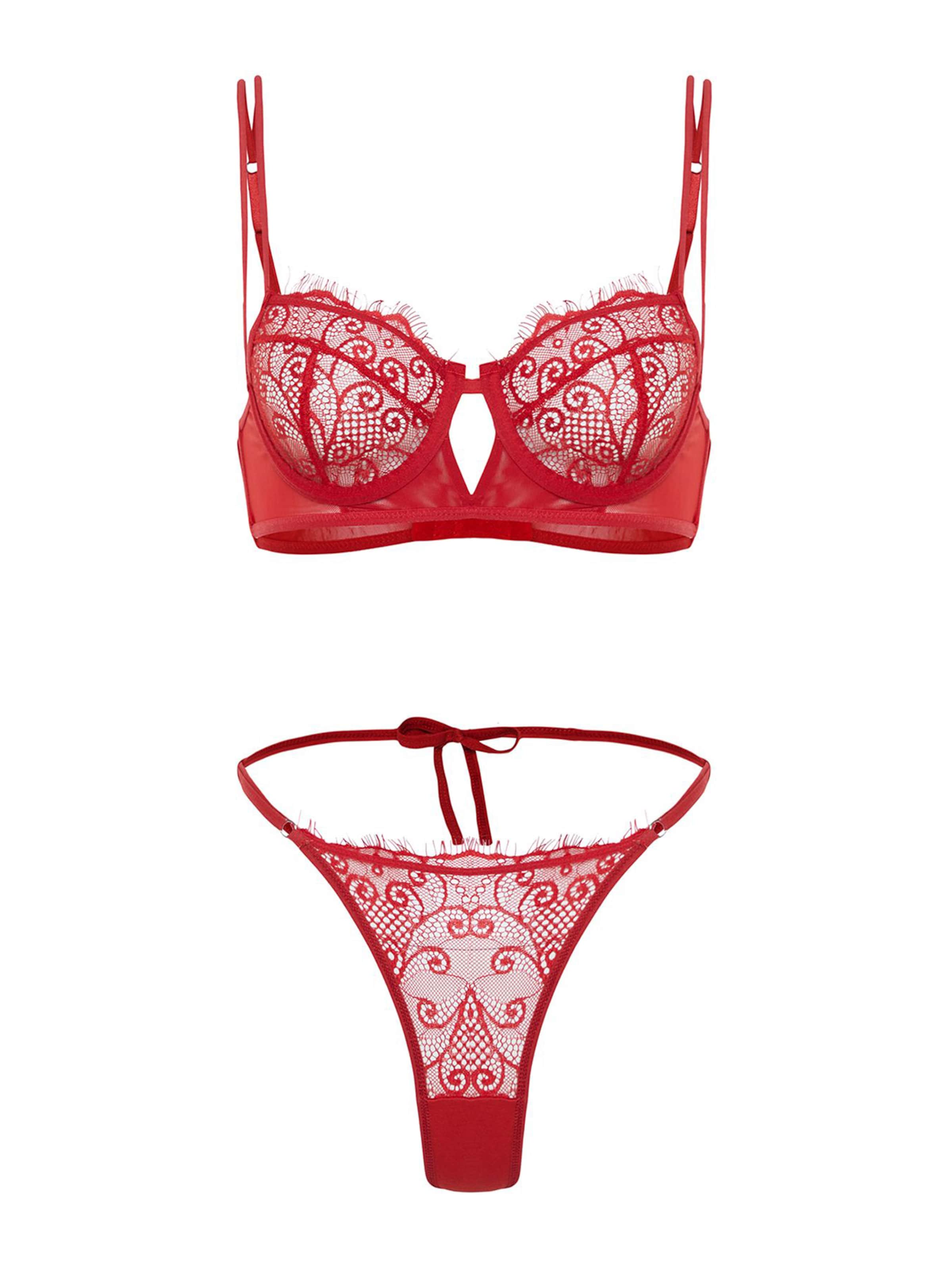 Trendyol Balconette Wäsche-Sets in Rot: Vorderseite