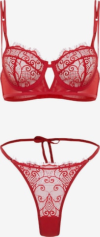 Trendyol Balconette Wäsche-Sets in Rot: Vorderseite