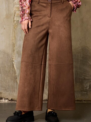 ze-ze Wide Leg Hose 'Carlota 057' in Braun