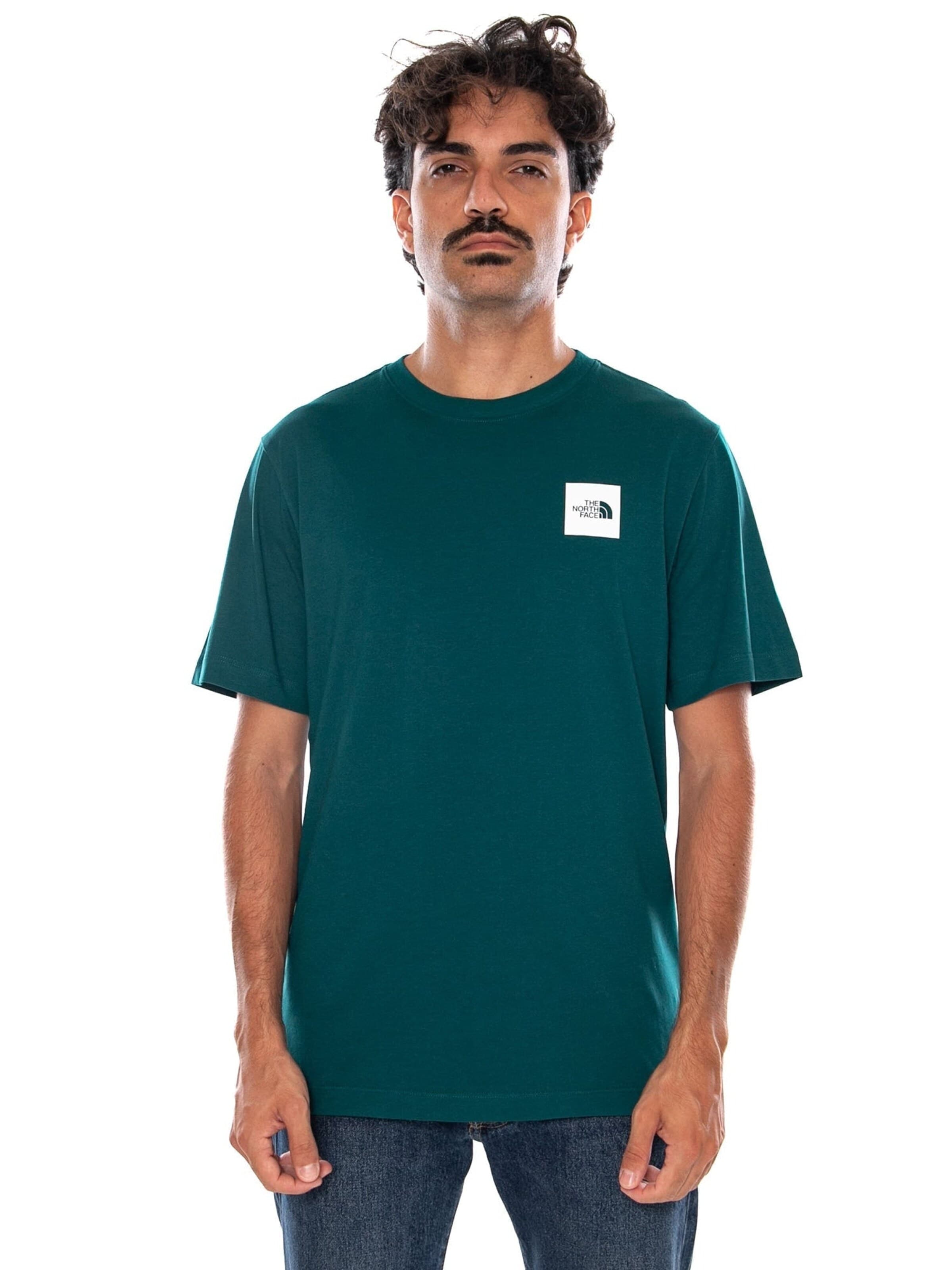 THE NORTH FACE Shirt 'M EVO BOX HD RG SS T PACIFIC TEAL / SMALL' in Groen: voorkant