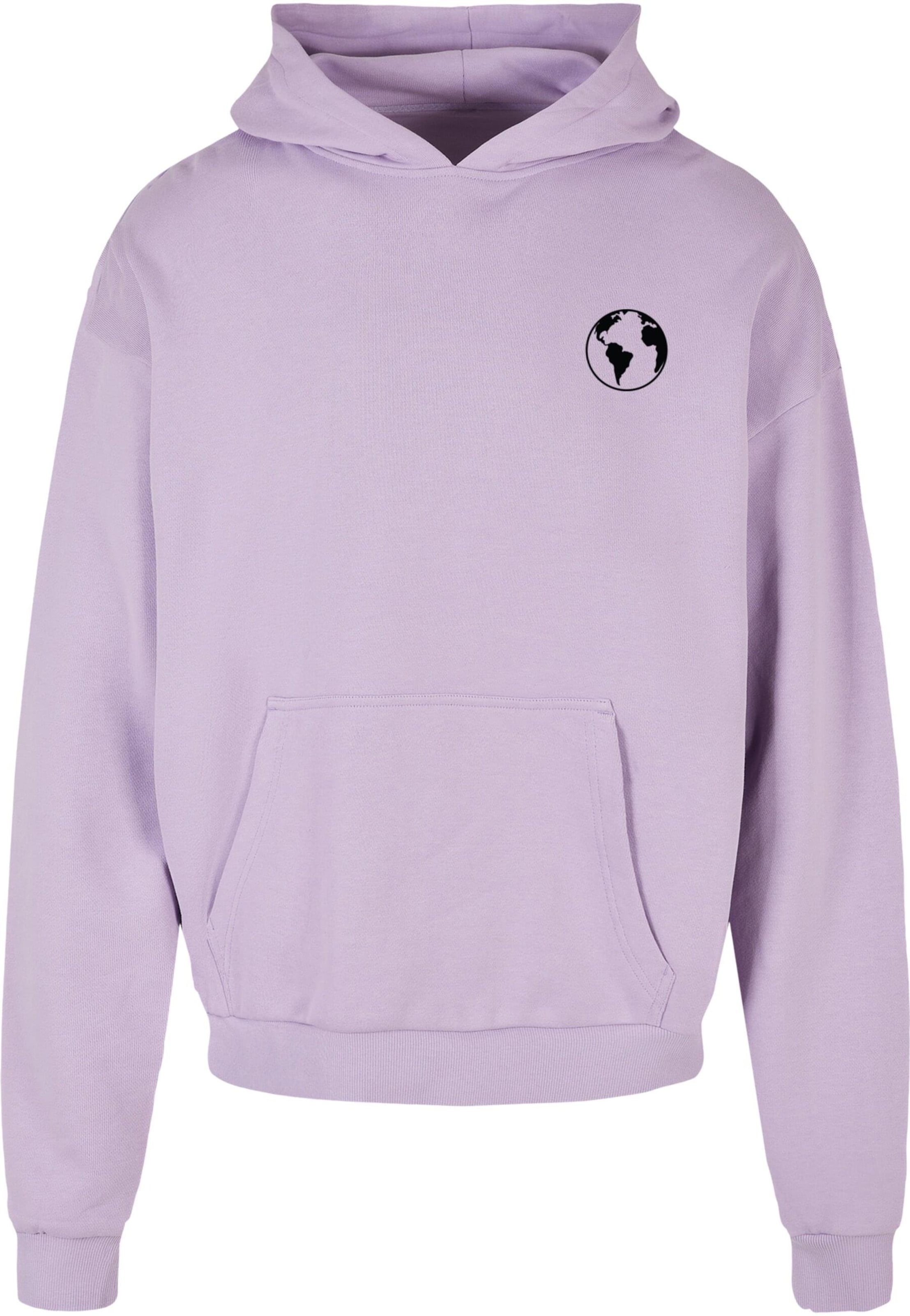 Sweat-shirt 'Wording - Explore The World' Merchcode en violet : devant