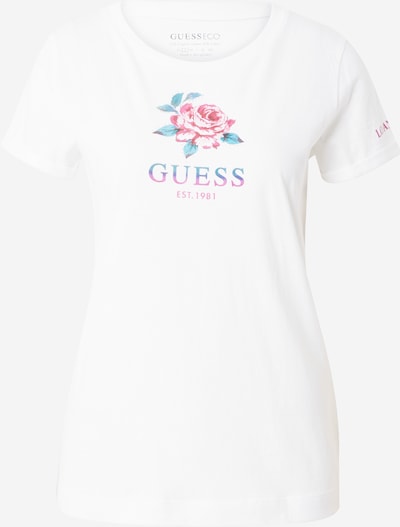 GUESS T-shirt i ljusblå / rosa / röd / vit, Produktvy