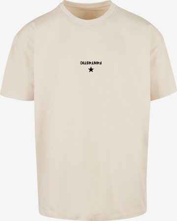 T-Shirt 'Geometric' F4NT4STIC en beige : devant