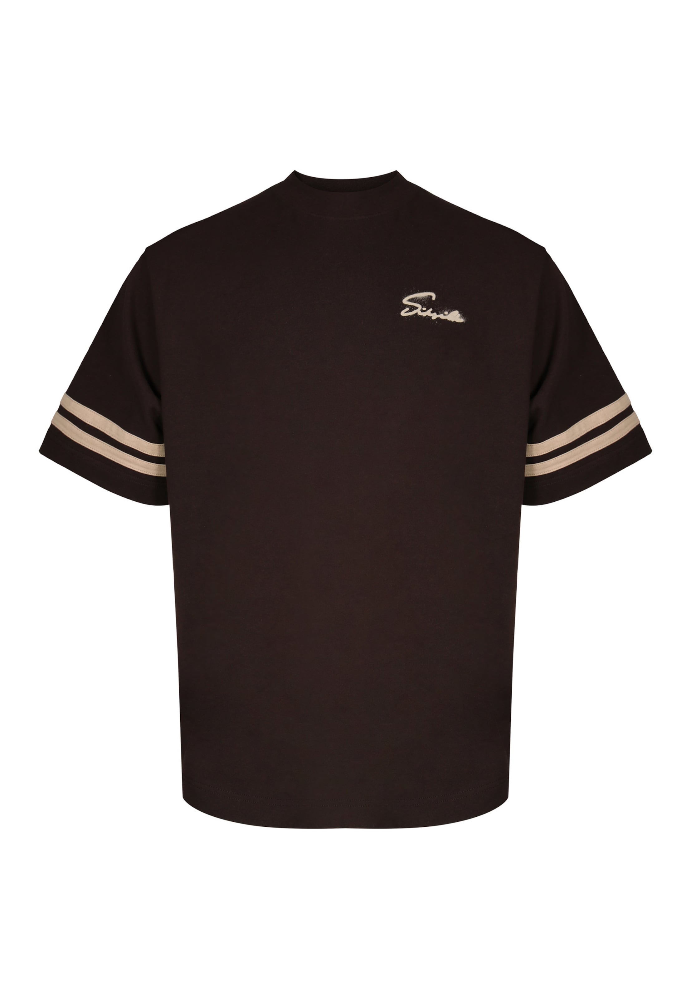 SikSilk - Camiseta 'Script' en marrón: frente