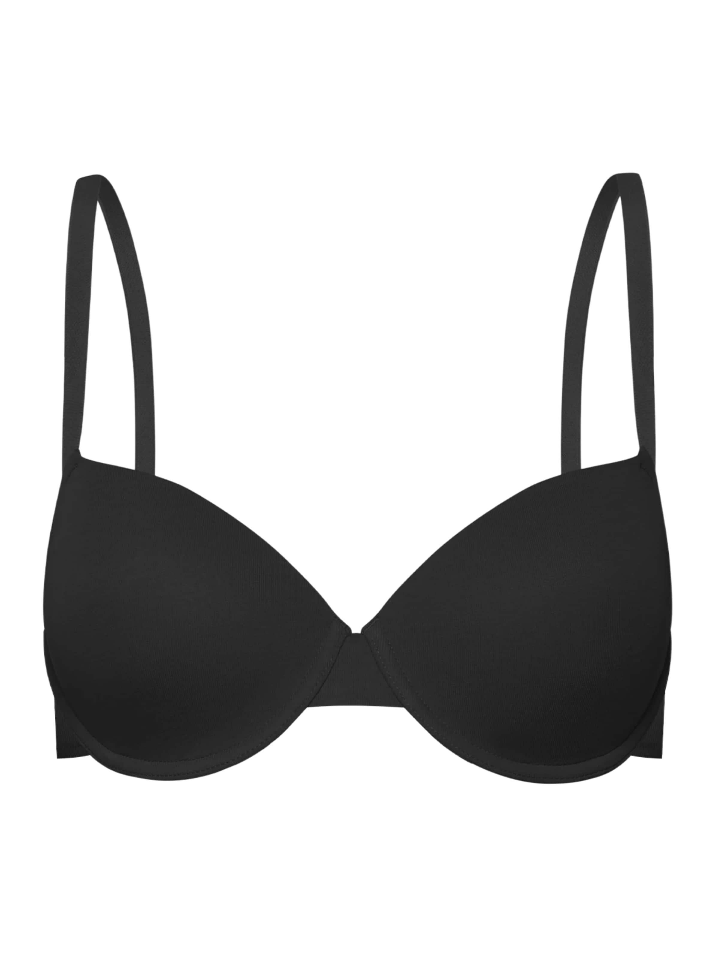 cfab by creamy fabrics T-shirt Bra 'Baumwoll T-Shirt-BH mit Bügel' in Black: front