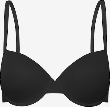cfab by creamy fabrics T-shirt Bra 'Baumwoll T-Shirt-BH mit Bügel' in Black: front