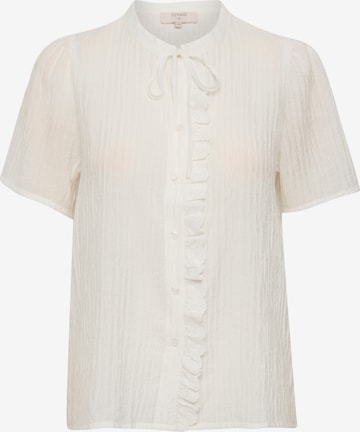 Cream Blouse 'Rucca' in Wit: voorkant