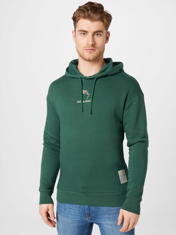 JACK & JONES Суичър в зелено: отпред