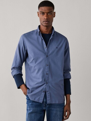 Hackett London Regular Fit Hemd 'Oxford' in Blau: Vorderseite
