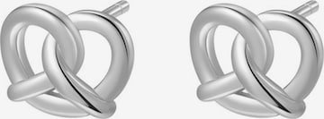 Hey Happiness Ohrringe 'Pretzel Delight' in Silber: Vorderseite